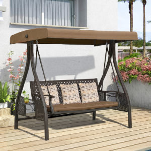 Opcional Colore de cojín silla de oscilación y mecedora de hierro para dos personas para espacios al aire libre acogedores