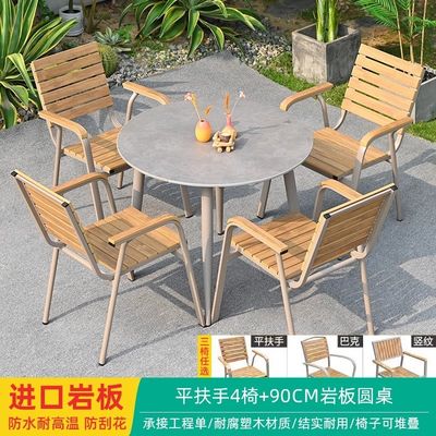 Lavadora 6 asientos Patio conjunto de agua impermeable de poli madera de la mesa exterior y sillas