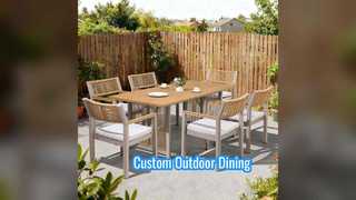 Juego de comedor al aire libre Colores personalizados Marco de aluminio