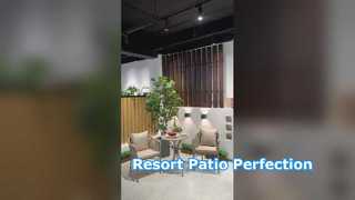 Juego de bistró comercial de cuerda al aire libre con mesa redonda para uso en hoteles y complejos turísticos